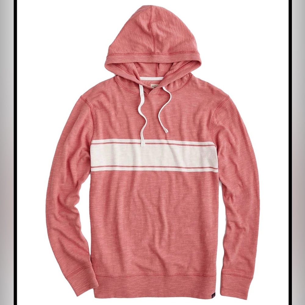 Faherty Dusty Pink Hoodie with Cream Drawstrings